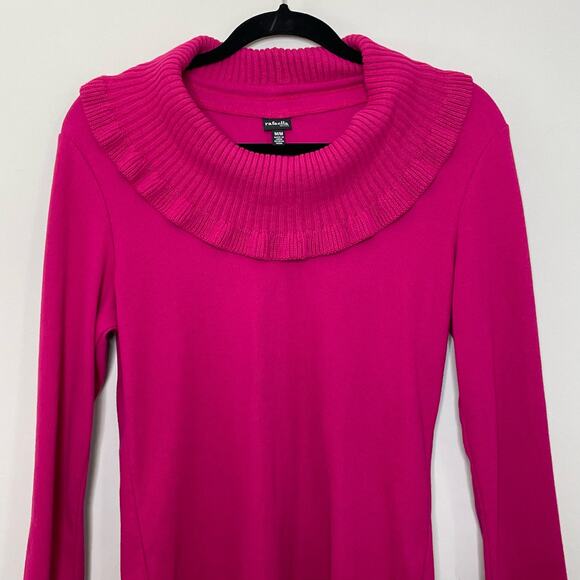 Rafaella Sweater Casual Cowl Neck Long Sleeve Knitted Pullover Barbie Pink M NWT - Picture 2 of 11